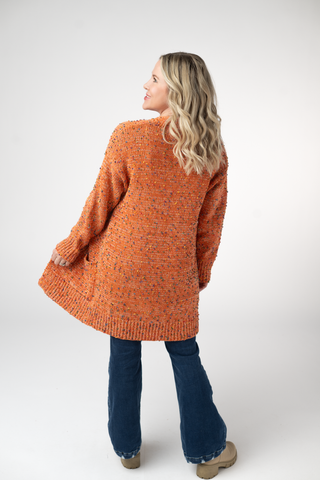 Carly Confetti Dot Cardigan - Pumpkin