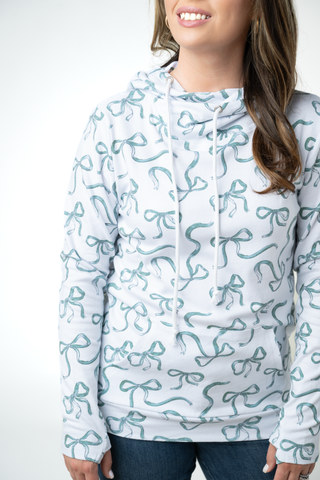 Ashley Hoodie - Green Ribbons