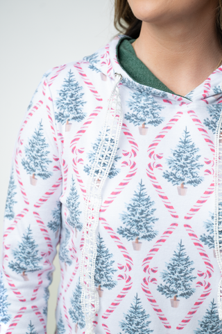 Hailey Pullover Hoodie - Candy Cane Lane