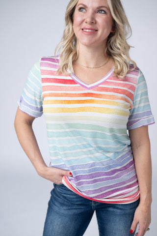 Sophie Top - Rainbow Stripes