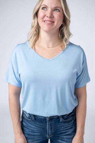 Chloe Cozy Tee - Sky Blue
