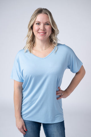 Chloe Cozy Tee - Sky Blue