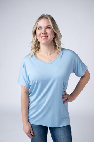 Chloe Cozy Tee - Sky Blue