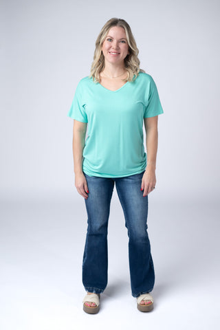 Chloe Cozy Tee - Turquoise