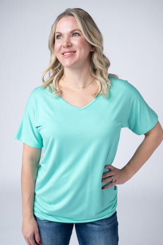Chloe Cozy Tee - Turquoise