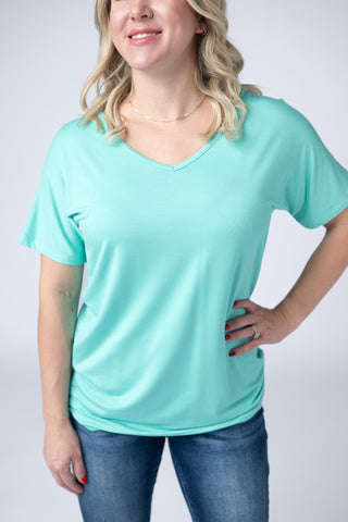 Chloe Cozy Tee - Turquoise