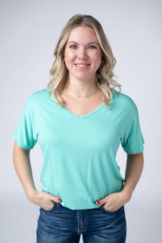Chloe Cozy Tee - Turquoise