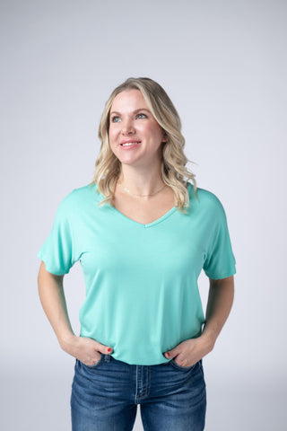 Chloe Cozy Tee - Turquoise
