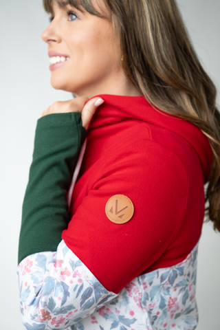Colorblock Fullzip - Red, Winter Berry, Evergreen