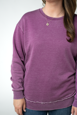 Vintage Wash Pullover - Purple