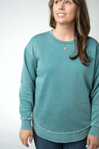 Vintage Wash Pullover - Teal
