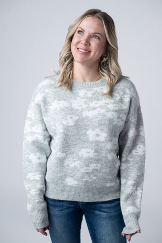 Floral Abstract Sweater - Grey