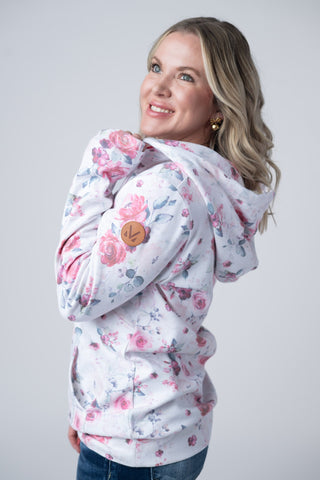 HalfZip Hoodie - Pink Bloom