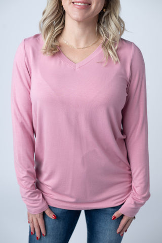 Larissa Long Sleeve Top - Rose