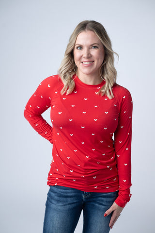 Blair Long Sleeve Top - Sweetheart Red