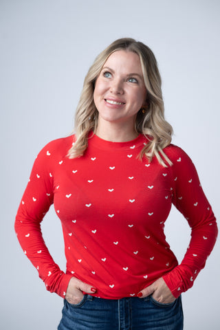Blair Long Sleeve Top - Sweetheart Red