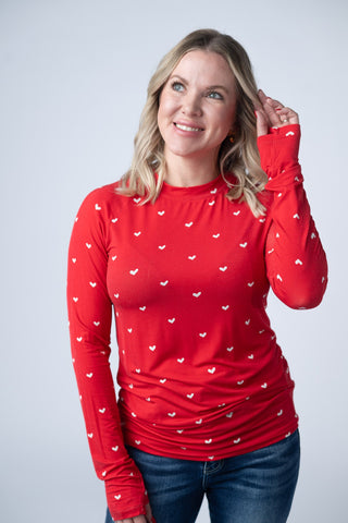 Blair Long Sleeve Top - Sweetheart Red