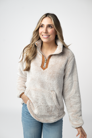 Ryan 1/4 Zip Sherpa - Camel