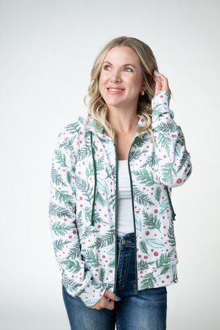 Fullzip Hoodie - Berry + Pine