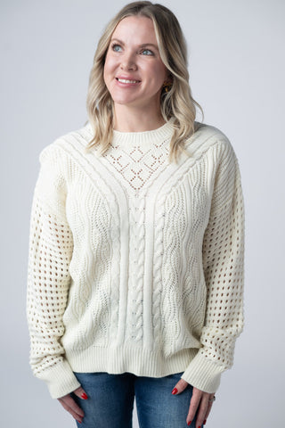 Jasmine Open Knit Sweater - Ivory