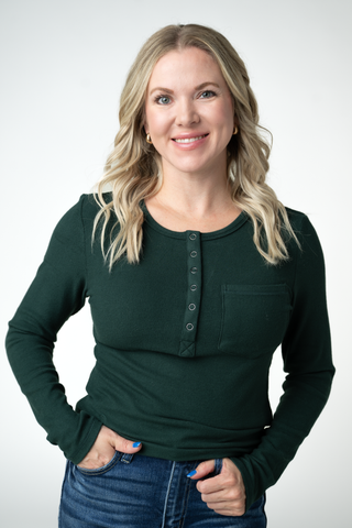 Georgia Long Sleeve Top - Evergreen