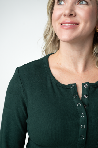 Georgia Long Sleeve Top - Evergreen