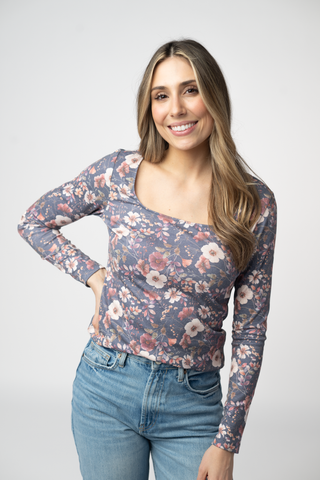 Alyssa Long Sleeve Top - Blushwood Floral