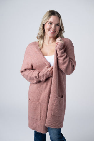 Madison Cozy Cardigan - Dusty Rose