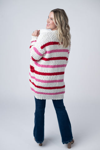 Stripe Cardigan - Valentine's Day