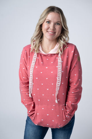 Hailey Pullover Hoodie -Sweetheart Red