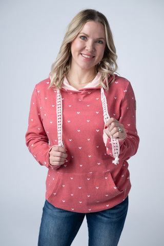 Hailey Pullover Hoodie -Sweetheart Red