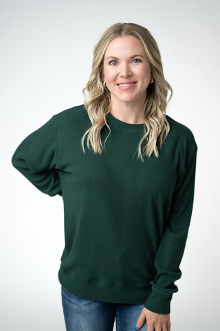 Corrine Ribbed Pullover Top - Evergreen