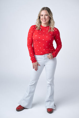 Blair Long Sleeve Top - Sweetheart Red