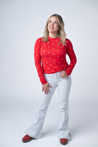 Blair Long Sleeve Top - Sweetheart Red
