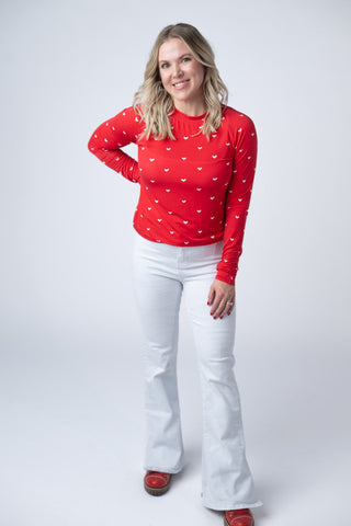 Blair Long Sleeve Top - Sweetheart Red