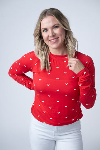 Blair Long Sleeve Top - Sweetheart Red