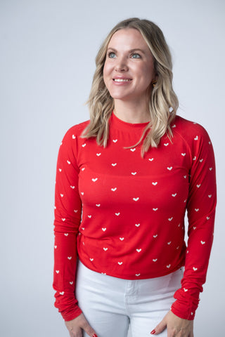 Blair Long Sleeve Top - Sweetheart Red