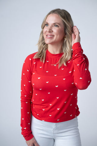Blair Long Sleeve Top - Sweetheart Red