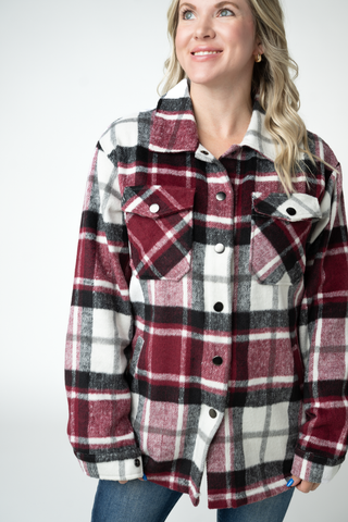Norah Shacket - Merlot Plaid Mix