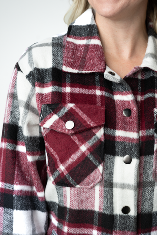 Norah Shacket - Merlot Plaid Mix