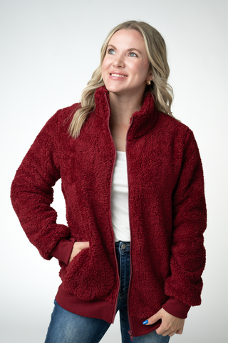 Skylar Sherpa Fullzip - Cranberry
