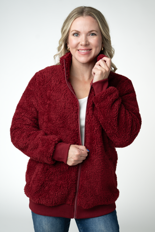Skylar Sherpa Fullzip - Cranberry