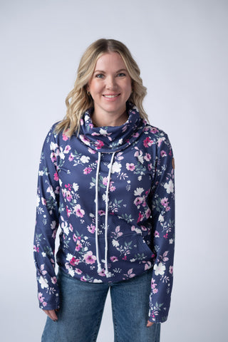 Soft Funnel Neck - Navy Floral