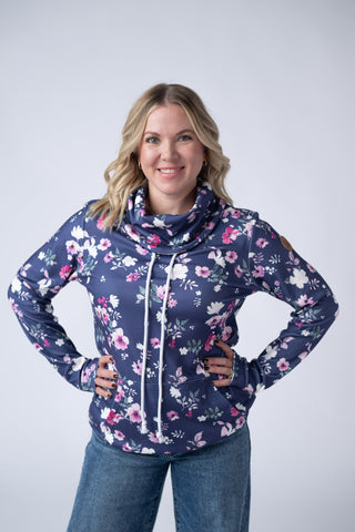 Soft Funnel Neck - Navy Floral