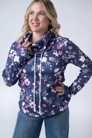 Soft Funnel Neck - Navy Floral