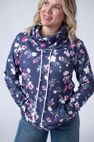 Soft Funnel Neck - Navy Floral