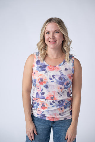 Ava Tank - Sunset Watercolor Floral
