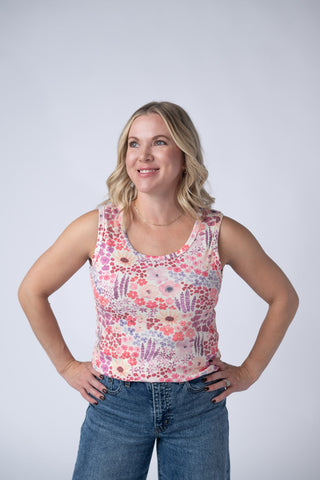 Ava Tank - Coral Sunset Floral