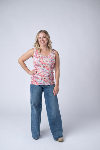 Ava Tank - Coral Sunset Floral