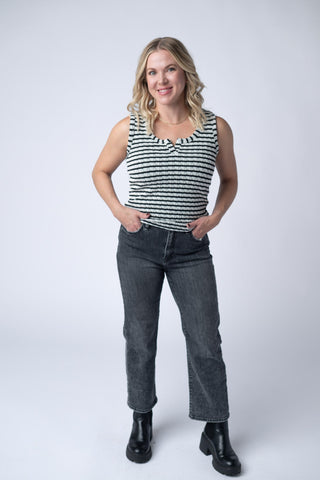 Stella Striped Tank - Black